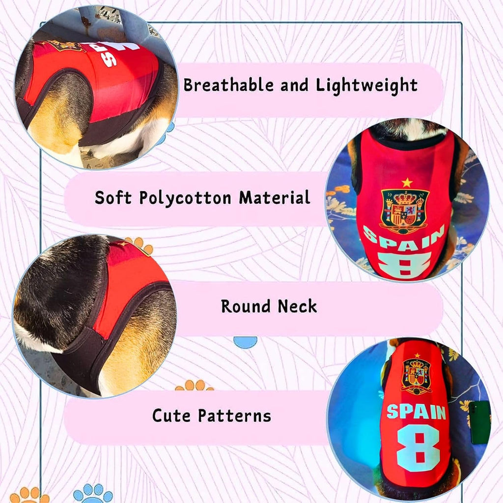 Spain Printed Summer Pet T-Shirt