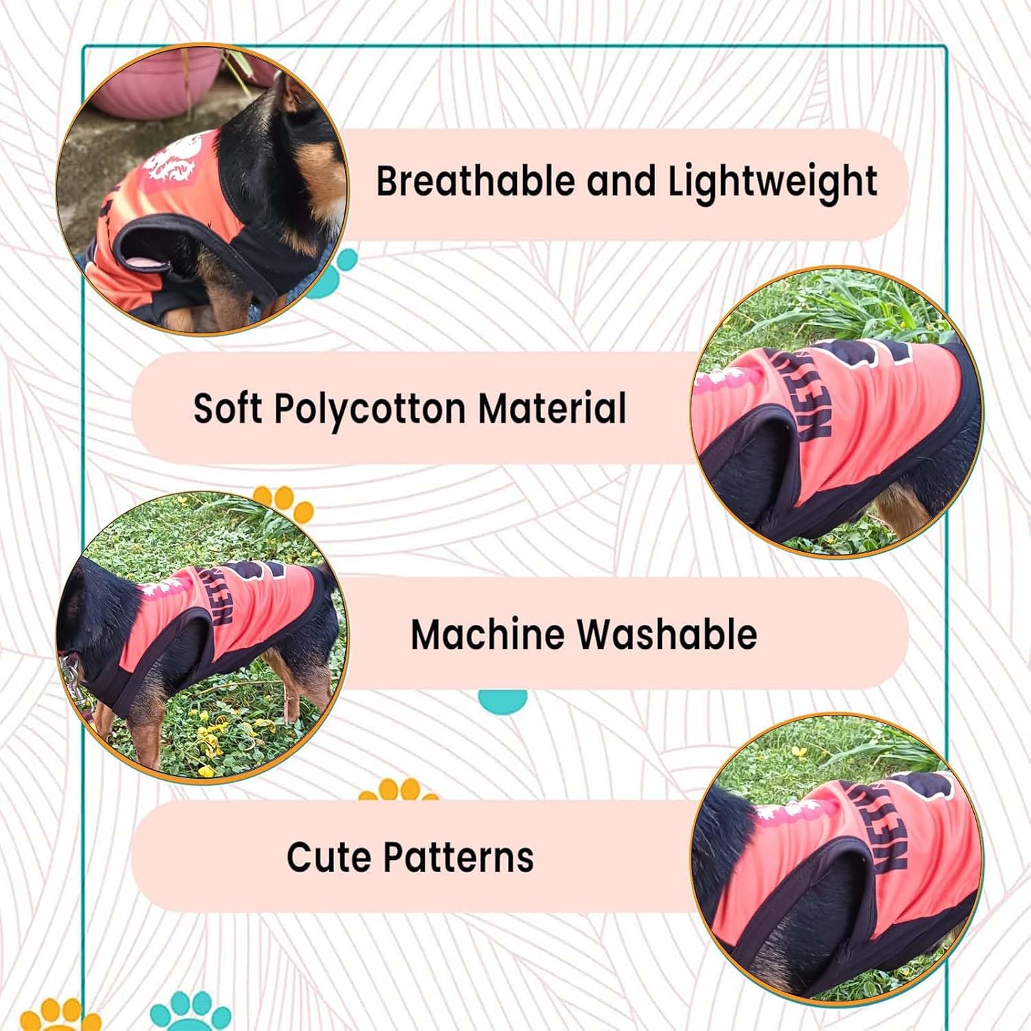 Printed Summer T Shirts for dogs