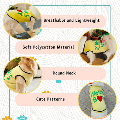 Mama’s Boy Printed Dog T-Shirt