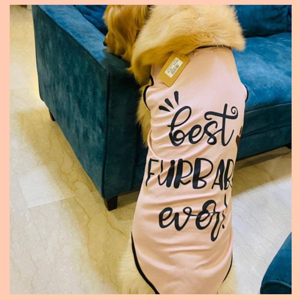 Printed Sleeveless Pet T-Shirt (Pink)