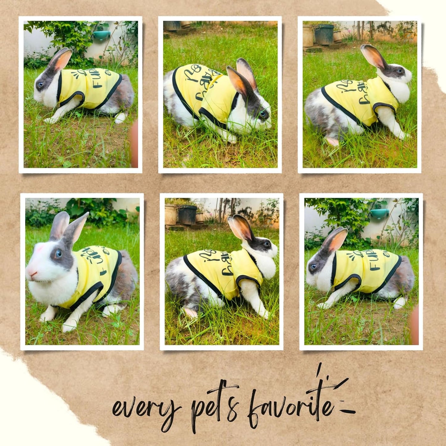 Printed Sleeveless Pet T-Shirt (Yellow)