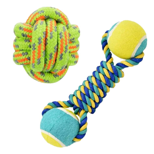 2-in-1 Dog Rope Ball Toy
