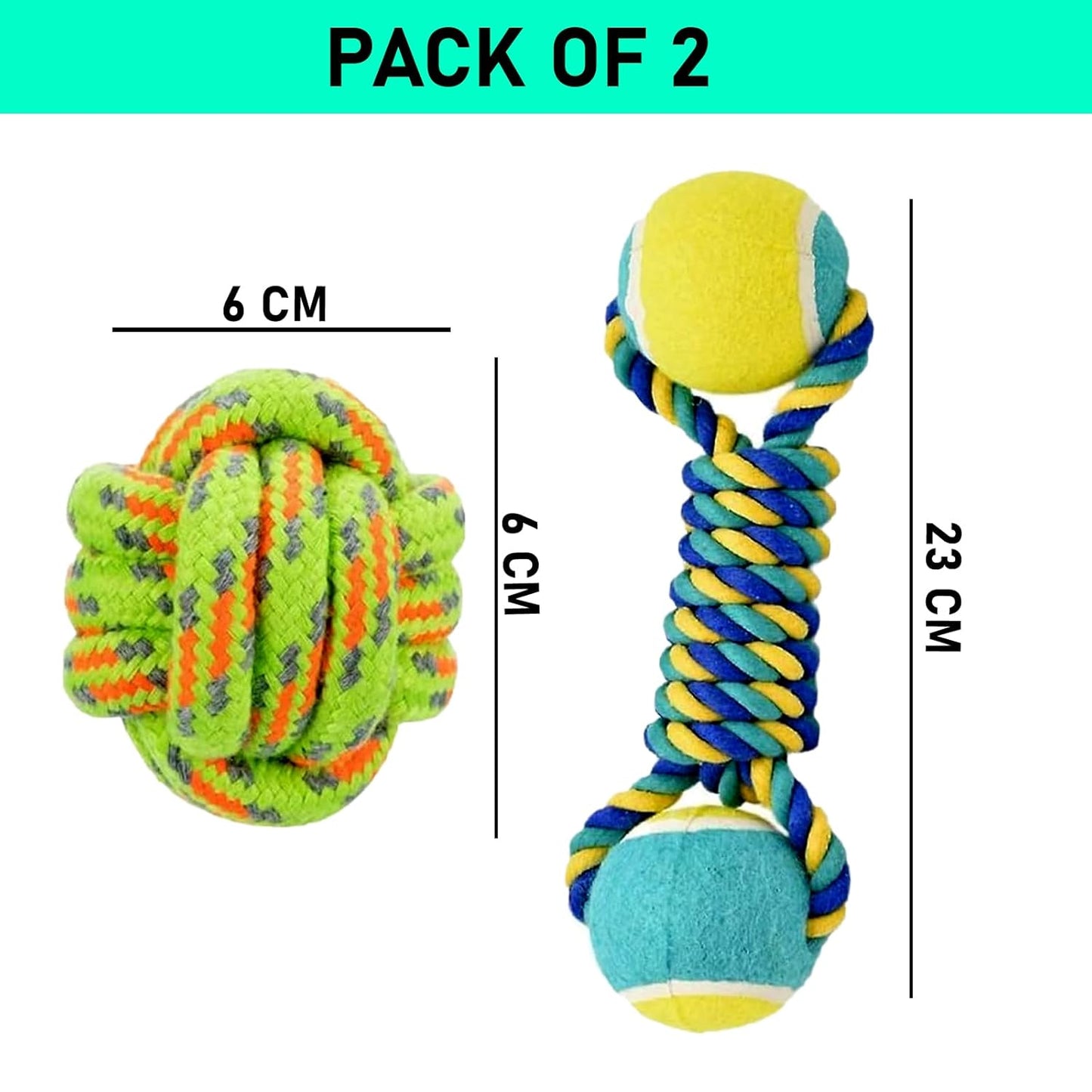2-in-1 Dog Rope Ball Toy