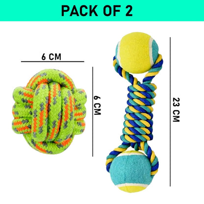 2-in-1 Dog Rope Ball Toy
