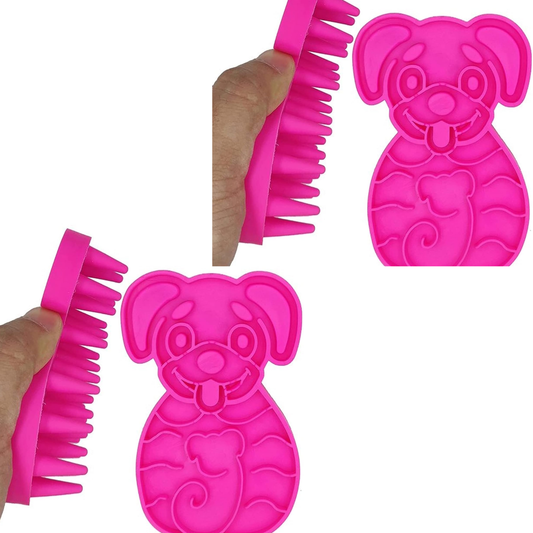 Silicone Pet Grooming Brush Pack
