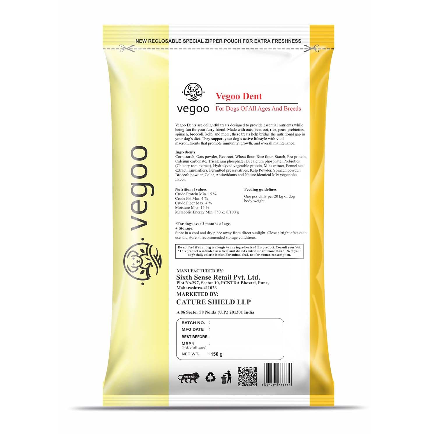 Strips - 100g Pure Vegetarian Dog Food