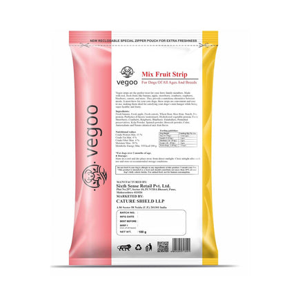 Strips - 100g Pure Vegetarian Dog Food (Mix Fruit)