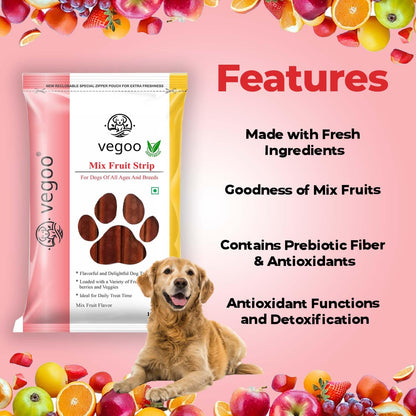 Strips - 100g Pure Vegetarian Dog Food (Mix Fruit)