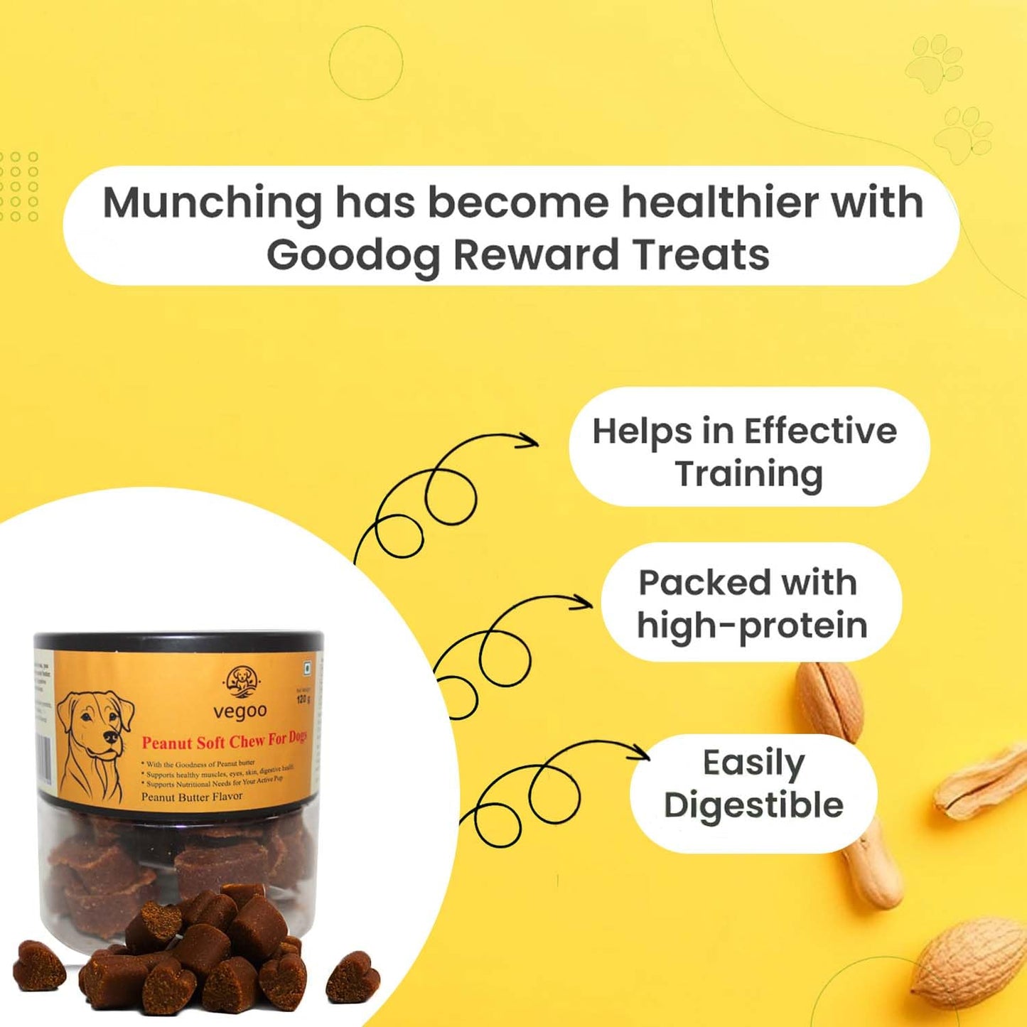 Dog Treats Rings for Dog Chew Bites 120g(Peanut)