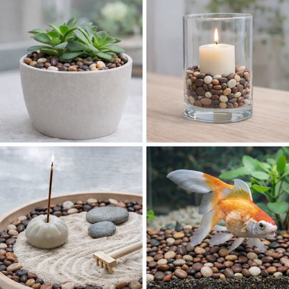 Decorative Natural River Rocks (4-6mm) Highly Polished Pebbles 1 kg