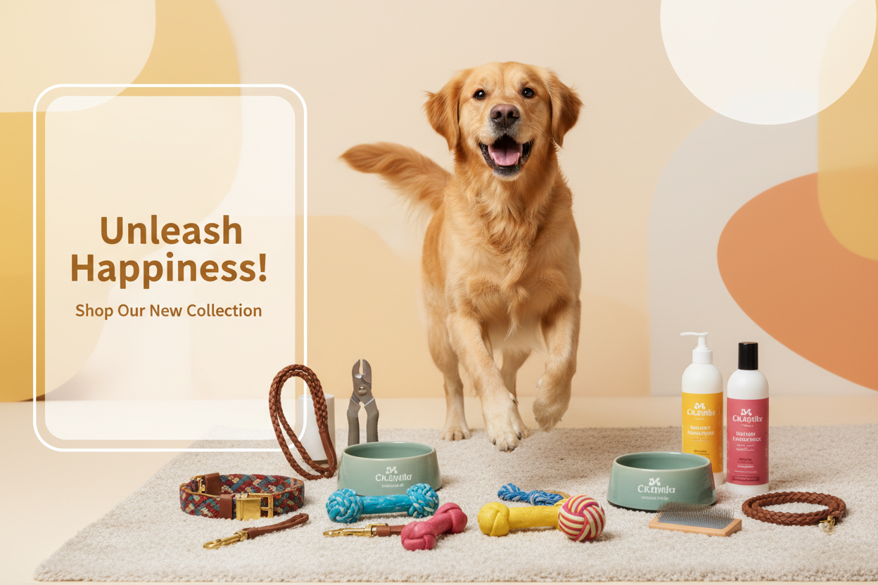 Generate a banner for Dog Accessories
